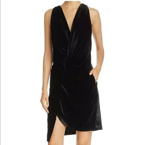 Kenneth Cole Twist Wrap Velvet Dress - Black